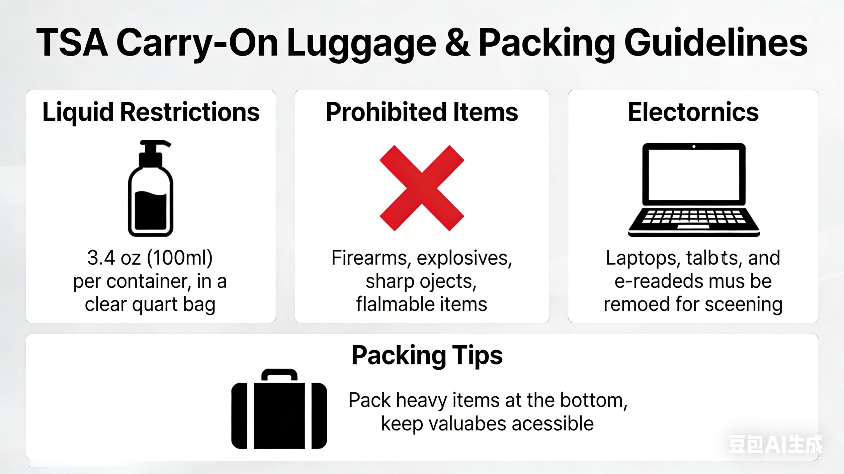TSA guidelines for carry-on luggage and packing
