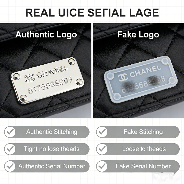 authenticate chanel bag real vs fake logo stitching serial number