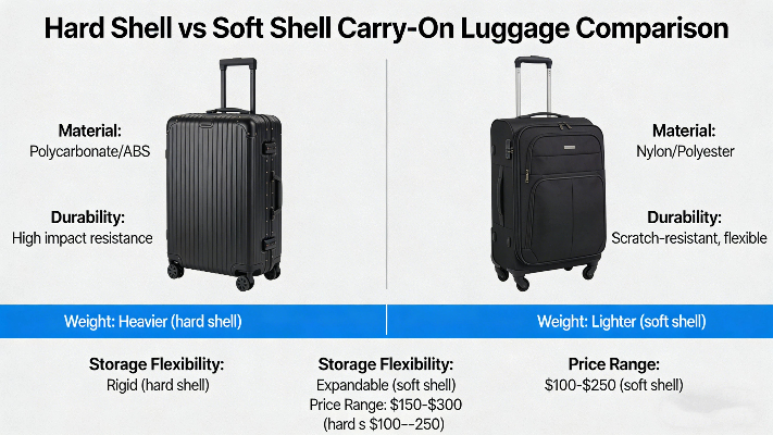 hard shell vs soft shell carry-on luggage comparison