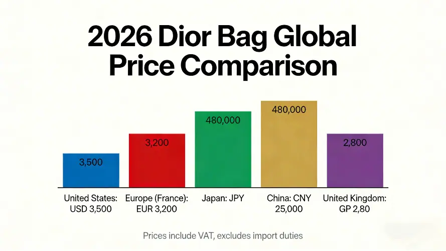 how much is a dior bag 2026 global price comparison