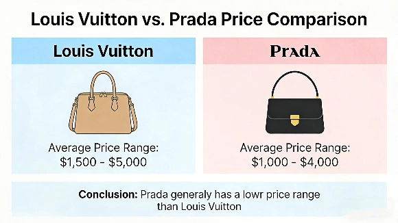 Is Louis Vuitton cheaper than Prada