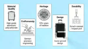 Infographic explaining why RIMOWA is so expensive in key value factors