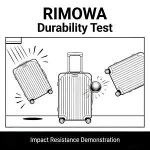 RIMOWA suitcase durability test and impact resistance demonstration