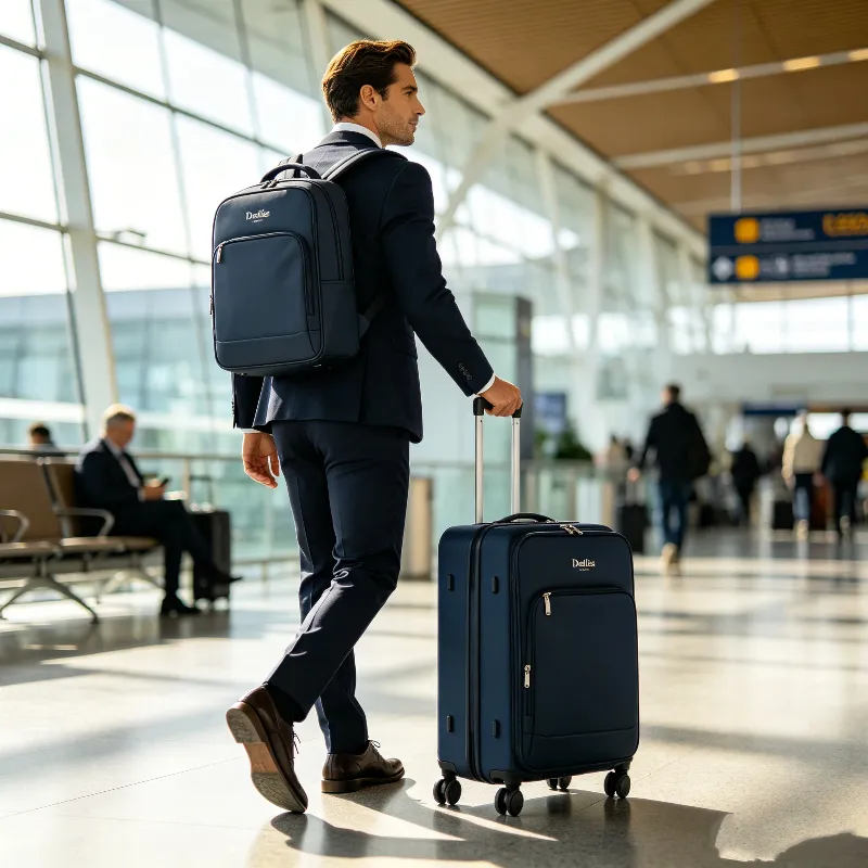Delsey Paris backpack and carry-on luggage for business travel