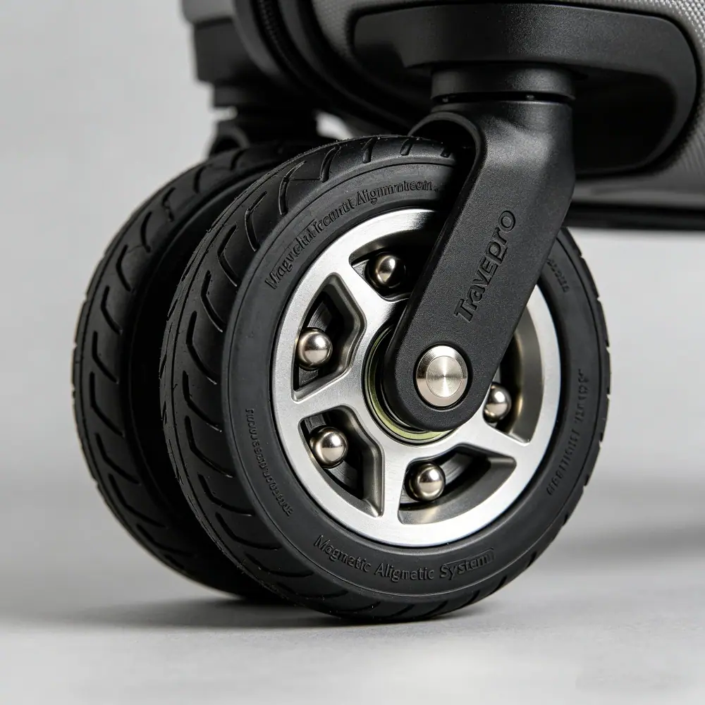 Travelpro Magnatrac self-aligning magnetic wheels detail