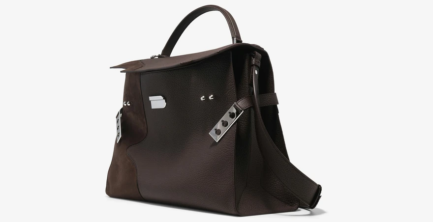 Delvaux Tempête XL Waves 大号波浪拼接手提包