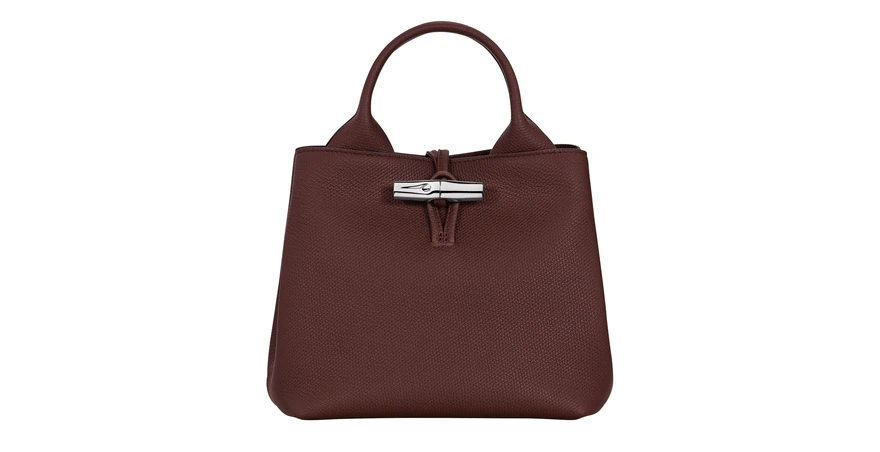Longchamp Le Roseau S 手提包 勃艮第色粒面大牛皮 20 厘米高