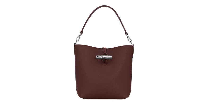 Longchamp Le Roseau XS 水桶包 勃艮第色粒面大牛皮 21 厘米高