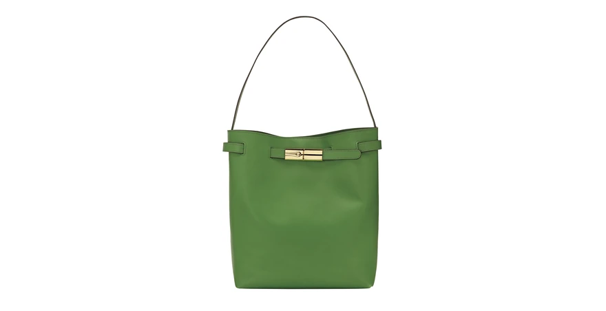 Longchamp Le Smart L 单肩包 绿色小牛皮 30 厘米高