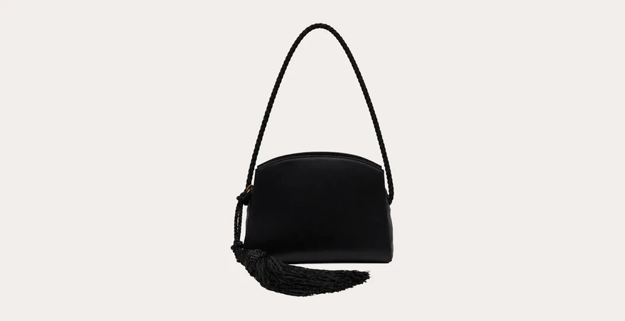 Little Liffner Tassle Clutch 手拿包 黑色缎面 27 厘米宽