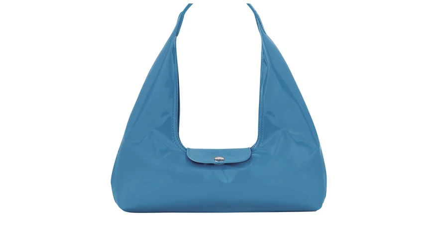 Longchamp Le Pliage Xtra M 单肩包 亮蓝色漆皮 28 厘米