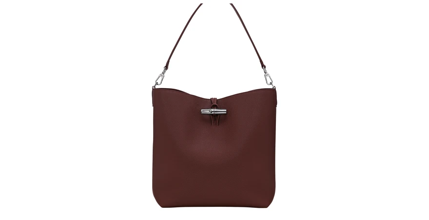 Longchamp Le Roseau M Hobo 袋 勃艮第色粒面牛皮 30 厘米高