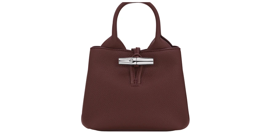 Longchamp Le Roseau XS 手提包 勃艮第色大牛皮 15 厘米