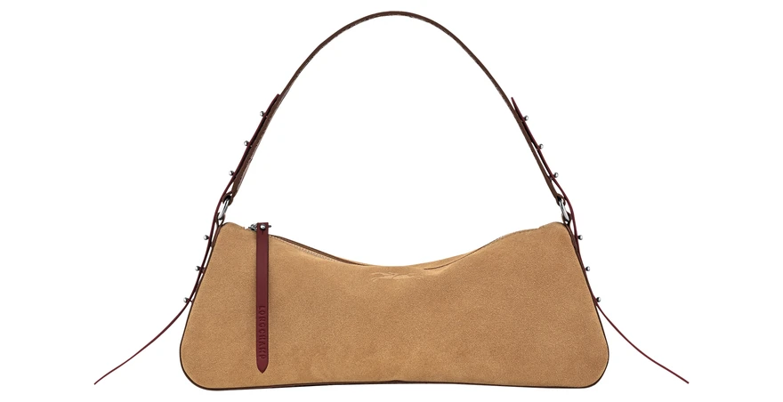 Longchamp Re-Play S 单肩包 绒面牛皮可换皮绳腋下包 32 厘米长