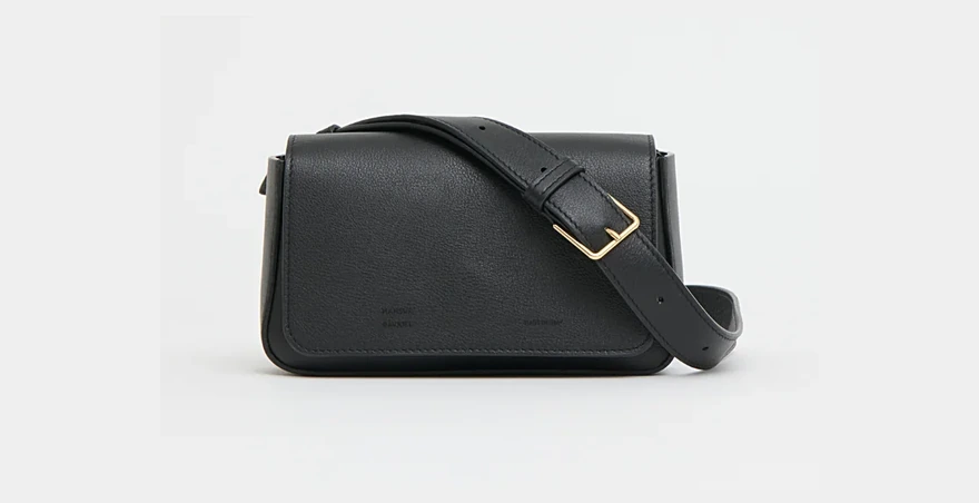 Mansur Gavriel Box Sling 斜挎包 黑色软牛皮 19 厘米宽