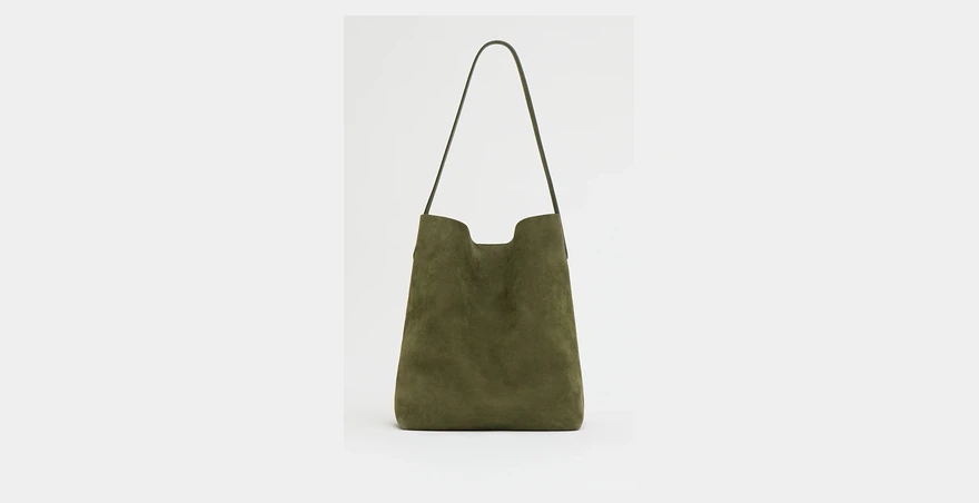 Mansur Gavriel Everyday Cabas 托特包 藻绿绒面牛皮 34 厘米高
