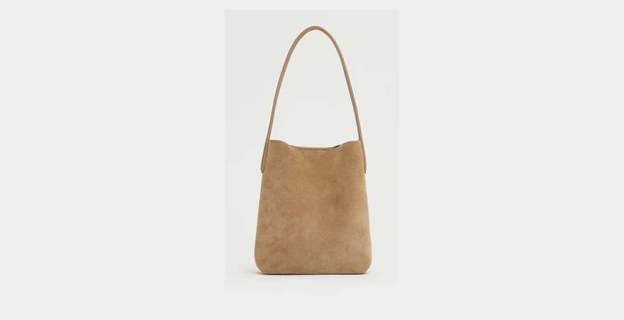 Mansur Gavriel Mini Everyday Cabas 手提包 黄绿绒面 18.5 厘米高