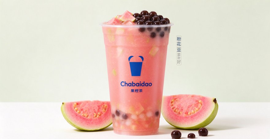 茶百道一抹粉芭乐好喝吗？热量和测评全糖和一抹生椰麻薯区别