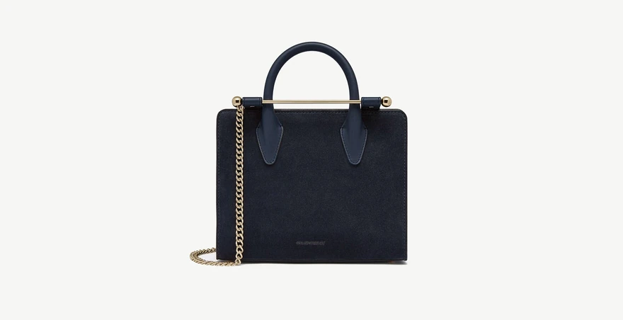 Strathberry Mini Tote 托特包 海军蓝绒面 21 厘米宽