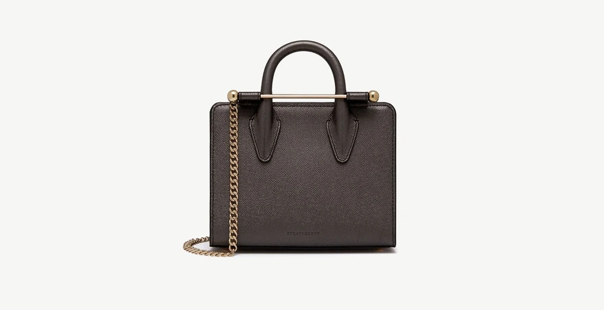 Strathberry Nano Tote 托特包 金属炭灰鱼子纹 18 厘米宽